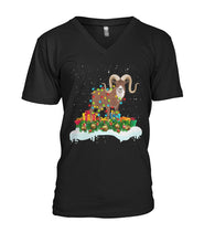 Load image into Gallery viewer, Christmas Goat, Goat Lover T-Shirt Guys V-Neck