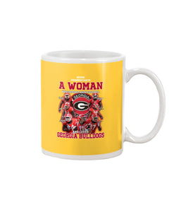 A Woman Loves Georgia Bulldogs Custom Tee Mug