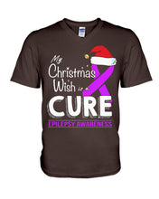 Load image into Gallery viewer, Epilepsy Awareness - My Christmas Wish Is A Cure Guys V-Neck