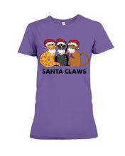 Load image into Gallery viewer, Santa Claws Funny Gift Christmas Gift For Cat Lovers Ladies Tee