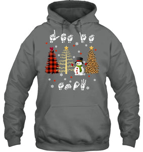 Let It Snow Christmas Snowman Asl Gift Tee Hoodie