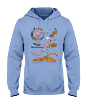 Load image into Gallery viewer, Flamingo Happy Thanksgiving Hoodie