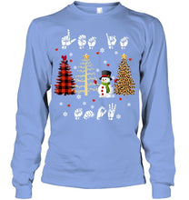 Load image into Gallery viewer, Let It Snow Christmas Snowman Asl Gift Tee Unisex Long Sleeve