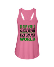 Load image into Gallery viewer, That Kid Is My World Great Gift For Children Family Ladies Flowy Tank