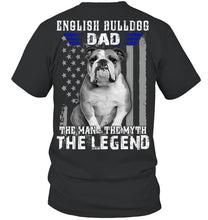 Load image into Gallery viewer, English Bulldog  - The Man - The Myth - The Legend Black T-Shirt Guys V-Neck