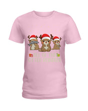 Load image into Gallery viewer, Merry Ottermas All Of The Otter Reindeer Black T-Shirt Ladies Tee