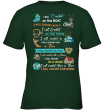 Load image into Gallery viewer, Crocheting Everywhere Black Quote T-Shirt Youth Tee