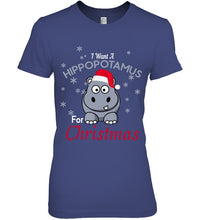Load image into Gallery viewer, I Want A Hippopotamus For Christmas Shirt Ladies Tee