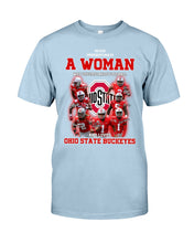 Load image into Gallery viewer, Woman Loves Ohio States Buckeyes American Football Ncaa 2019 T-Shirt Guys Tee