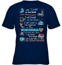 Load image into Gallery viewer, Crocheting Everywhere Black Quote T-Shirt Youth Tee