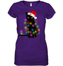 Load image into Gallery viewer, Cat Merry And Bright New Ladies V-Neck