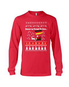 Deutsching Through The Snow German Christmas Funny Tee Unisex Long Sleeve