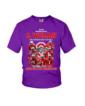 Load image into Gallery viewer, Woman Loves Ohio States Buckeyes American Football Ncaa 2019 T-Shirt Youth Tee