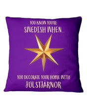 Load image into Gallery viewer, Christmas Star Swedish Julstarnor Black T-Shirt Pillow Cover