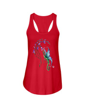Load image into Gallery viewer, Dragon With Butterfly Wings Dragon Flowers Ladies Flowy Tank