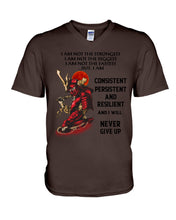 Load image into Gallery viewer, Samurai Consistent Persistent Resilient Quote T-Shirt Guys V-Neck