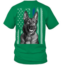 Load image into Gallery viewer, German Shepherd American Flag Veteran Brave Dog Guys Tee