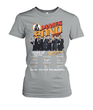 Load image into Gallery viewer, James Bond Anniversary Autograph 1962-2020 T-Shirt Ladies Tee