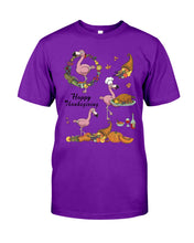 Load image into Gallery viewer, Flamingo Happy Thanksgiving Guys Tee