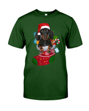 Load image into Gallery viewer, Dachshund In A Sock Christmas Cute Gift For Dachshunds Lovers Guys Tee