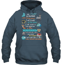Load image into Gallery viewer, Crocheting Everywhere Black Quote T-Shirt Hoodie