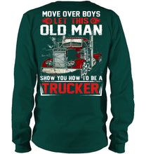 Load image into Gallery viewer, Old Trucker Move Over Boys Black T-Shirt Unisex Long Sleeve