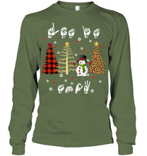 Load image into Gallery viewer, Let It Snow Christmas Snowman Asl Gift Tee Unisex Long Sleeve