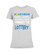 Load image into Gallery viewer, Down Syndrome Lottery Black T-Shirt Gift Ladies Tee
