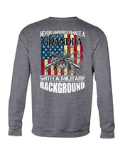 Load image into Gallery viewer, Never Underestimate A Grandpa Black T-Shirt Sweatshirt