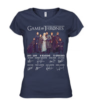Load image into Gallery viewer, Game Of Throne Autograph 8 Years Anniversary T-Shirtr Ladies V-Neck