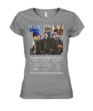 Load image into Gallery viewer, Supernatural 15 Years Anniversary Gift For Fan Black T-Shirt Ladies V-Neck