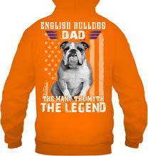 Load image into Gallery viewer, English Bulldog  - The Man - The Myth - The Legend Black T-Shirt Hoodie