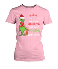 Load image into Gallery viewer, Grinch Christmas Movie It's Too Peopley Outside Black T-Shirt Ladies Tee