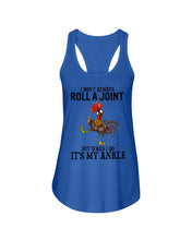 Load image into Gallery viewer, Chicken Roll A Joint Funny Quote T-Shirt For Friends Family Ladies Flowy Tank