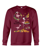 Load image into Gallery viewer, Flamingo Happy Thanksgiving Sweatshirt