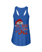 Load image into Gallery viewer, Merry Christmas Nurse Claus Black T-Shirt Ladies Flowy Tank