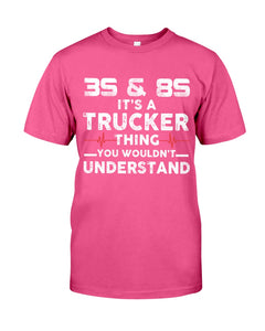 3S And 8S Trucker Lovers Black T-Shirt Guys Tee