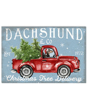Load image into Gallery viewer, Dachshund Dog On Christmas Truck Horizontal Poster