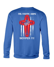 Load image into Gallery viewer, God Country Corps Semper Fi Black T-Shirt Sweatshirt