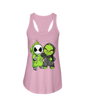 Load image into Gallery viewer, Cute Little Jack Skellington Grinch Best Friend Christmas Gift Shirt Ladies Flowy Tank
