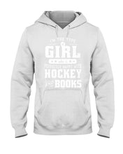Load image into Gallery viewer, Girl Who Loves Hockey And Books Quote Name T-Shirt Hoodie