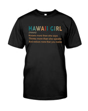 Load image into Gallery viewer, Hawaii Girl Knows More Than She Says Funny T-Shirt Mug