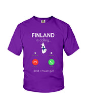 Load image into Gallery viewer, Finland Is Calling Funny Elf Christmas T-Shirt Youth Tee