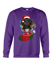 Load image into Gallery viewer, Dachshund In A Sock Christmas Cute Gift For Dachshunds Lovers Sweatshirt