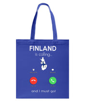 Load image into Gallery viewer, Finland Is Calling Funny Elf Christmas T-Shirt Basketweave Tote Bag