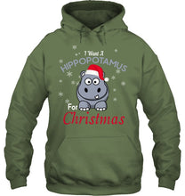Load image into Gallery viewer, I Want A Hippopotamus For Christmas Shirt Hoodie