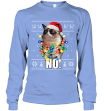 Load image into Gallery viewer, Grumpy Cat Ugly Sweater Christmas Lights Shirt Unisex Long Sleeve