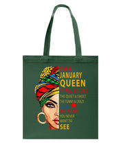 Load image into Gallery viewer, January Queen 3 Sides Horoscopes T-Shirt Basketweave Tote Bag