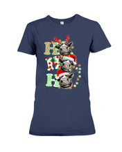 Load image into Gallery viewer, Funny Cows Ho Ho Ho Christmas Gift For Cow Lovers Ladies Tee