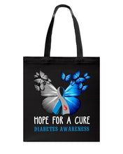 Load image into Gallery viewer, Hope For Cure Diabetes Awareness Basketweave Tote Bag